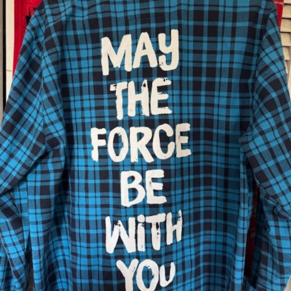 Cakeworthy Disney Star Wars Flannel Shirt XL/TG? or L May The Force Be With You - Picture 3 of 8